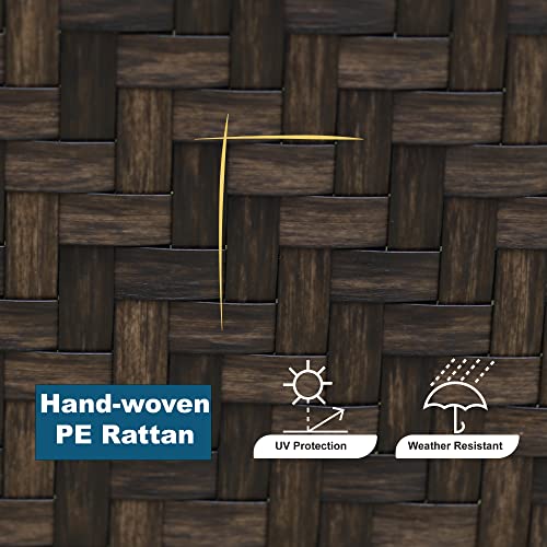 Mixpatio Outdoor Patio Dining Set, 5 Pcs Patio Furniture Dining Table Chair, 4 Rattan Swivel Chairs With Cushions And 1 Square Table With Pvc Table Top(1.57" Umbrella Hole), For Garden, Lawn, Yards #TOP4