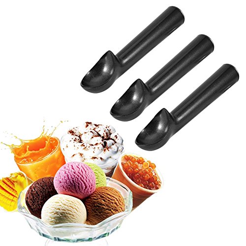 Colher de sorvete WA Nice 1 peça 18 cm prata cinza preto cozinha Deluxe metal antiaderente anticonge