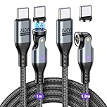VAFOTON 240W Magnetic Charging Cable 9Pins (2Pack, 1m/1.8m), PD 240W USB C to USB C Magnetic Phone Charger Cables for Tablet/Laptop/MaBook/Smartphone