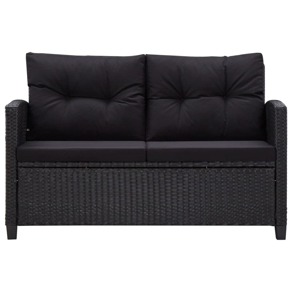 Set Divani da Giardino,poltrone salotto set giardino esterno arredamento terrazzo Adatto per terrazze, prati, spiagge e giardini 6 pz con Cuscini in Polyrattan Nero