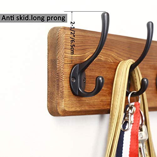Webi Coat Rack Wall Mounted,10 Hooks,38 9/16'' Long Coat Hooks Wall Mounted Rustic,16’’ Hole To Hole,Wood Coat Hanger Wall,Hook Rack Hooks For Hanging Coats,Jacket,Clothes,Hats,Natural #TOP4