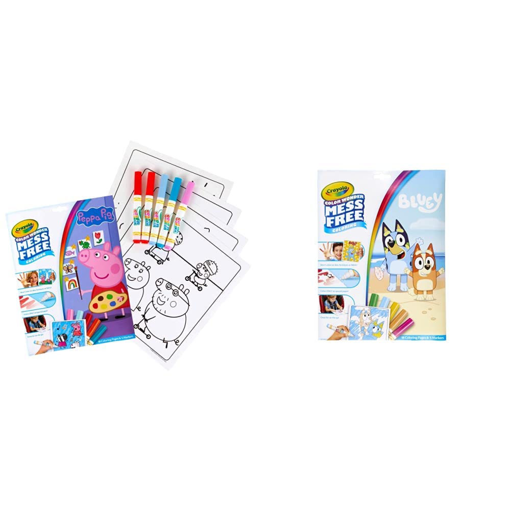 Color Wonder - Peppa Pig Mess-Free Colouring Book & Color Wonder - Bluey Colouring Mess-Free Book