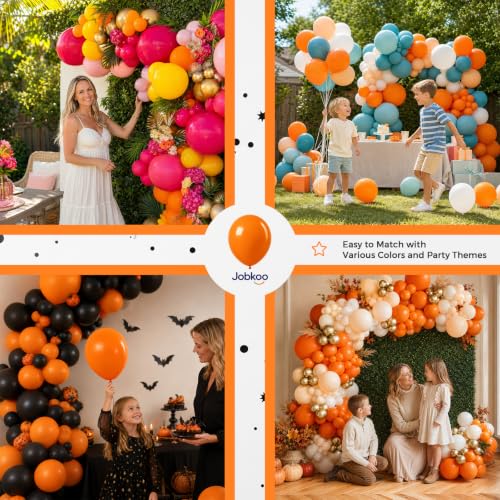 Image of Jobkoo Orange Balloons 12 Inch, 50 Pcs Matte Orange Latex Balloon
