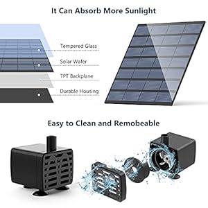 AISITIN DIY Solar Water Pump Kit for Water Feature Outdoor, Solar Powered Water Fountain Pump with 6 Nozzles for Bird Bath, Ponds, Garden, Fish Tank AISITIN DIY Solar Water Pump Kit for Water Feature Outdoor Solar Powered Water Fountain Pump with 6 Nozzles for Bird Bath Ponds Garden Fish Tank
