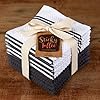 Sticky Toffee Cotton Dishcloths Set of 8 – Gray and White Kitchen Towels 12x12 in, Reusable and Absorbent Tea Towels for Cleaning or Drying, Oeko-Tex Cotton #4