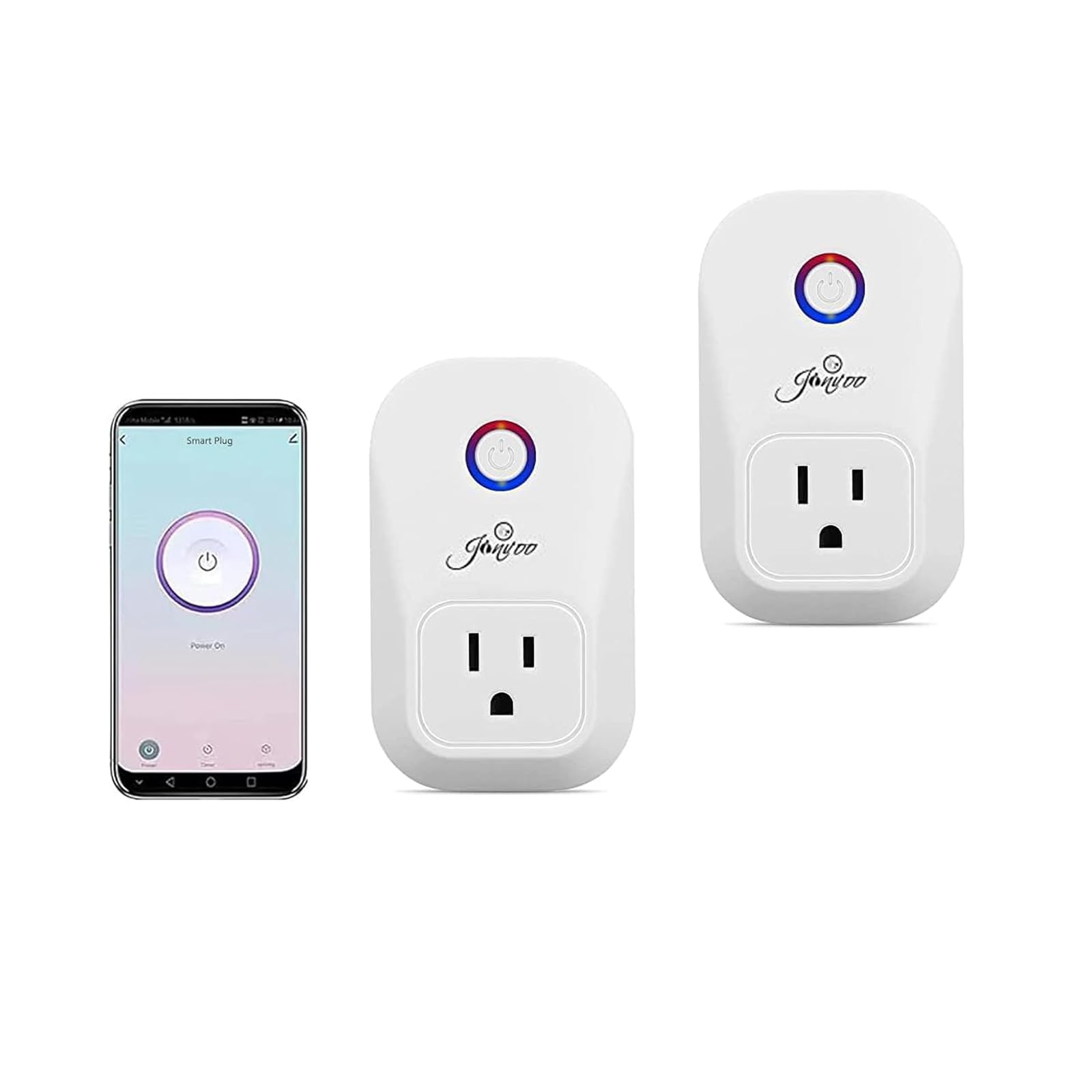 Jinvoo Smart Plug,WiFi Smart Plug,WiFi Outlet Socket Remote Control with Timer Function,Compatible with Alexa and Google Home,ETL FCC Listed (2 Pack)
