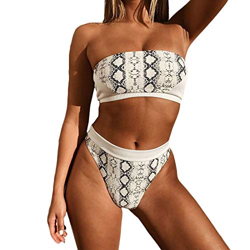 Gusspower-Traje de baño Bikini Mujer Push-up Acolchado Bra Bikini Verano Trajes de baño Estampado de Serpiente Tops y Braguitas elásticos