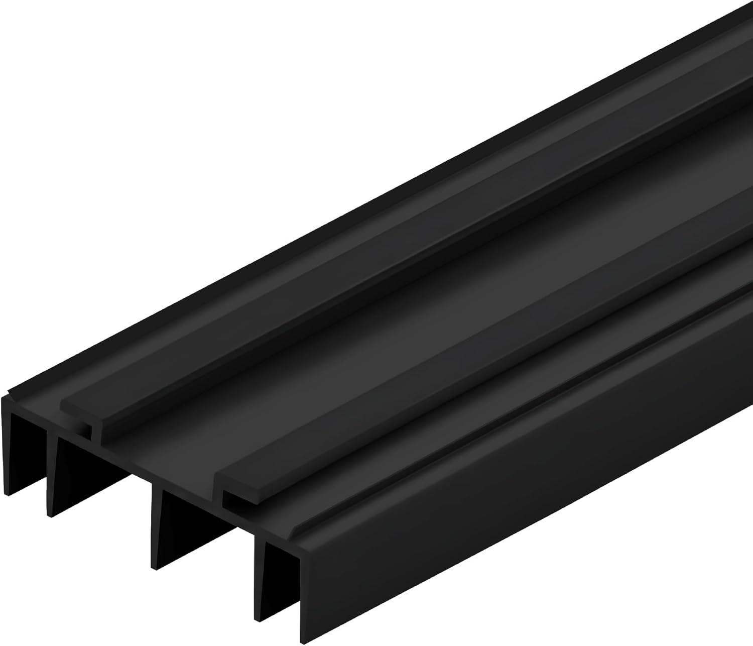 Under Door Seal – 36″ L × 1-¾″ W × ½″ H Slide-On PVC Draft Stopper, Weather-Stripping Sweep for Exterior & Interior Doors (Black)