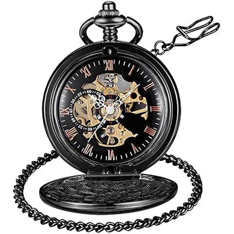 Tiong Vintage Mechanical Skeleton Pocket Watch Cover