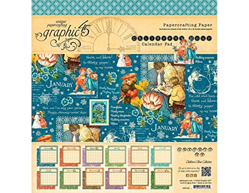 Graphic 45 Children's Hour 12x12 Calendar Pad, 12 x 12, Multi