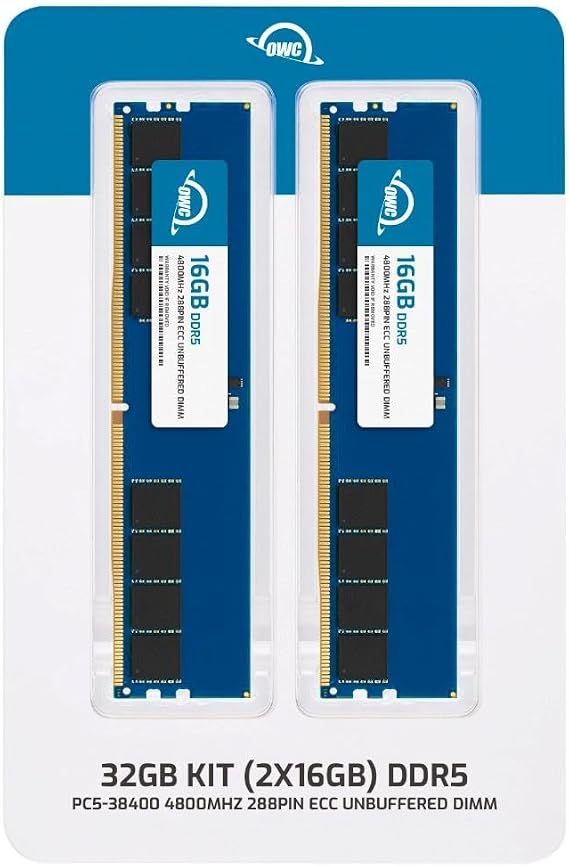 OWC 32GB (2x16GB) DDR5 4800MHz ECC UDIMM 288-pin Memory RAM