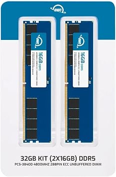 OWC 32GB (2x16GB) DDR5 4800MHz ECC UDIMM 288-pin Memory RAM