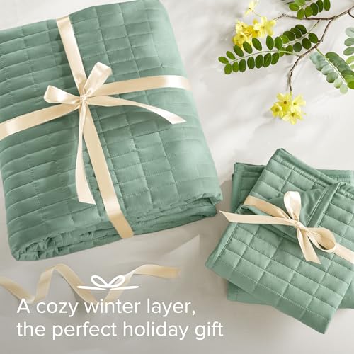 Comfort Spaces Sage Green Oversized King Quilt Set 120"x118" Bedspread Quilted Summer Lightweight Microfiber Bedding Coverlet with Double Sided Stitching Soft All Season 3 Piece with Matching Shams by Comfort Spaces - Image 7