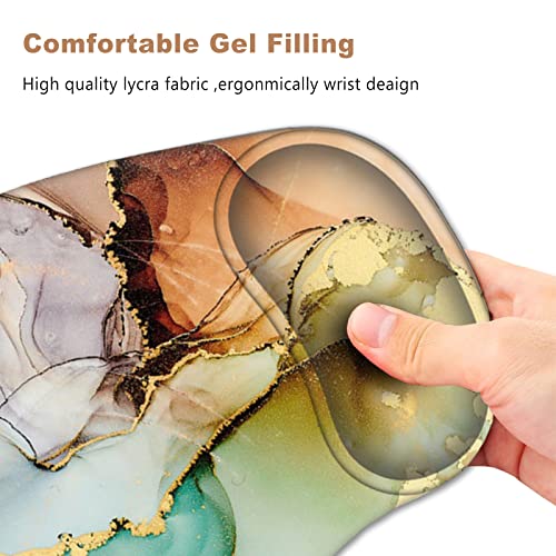 ARTSO Ergonomic Mouse Pad with Wrist Support Gel Mouse Pad Wrist Rest, Non-Slip PU Base Comfortable Mousepad for Office Home Working Studying Pain Relief & Easy Typing, Abstract Art Marble — view 4