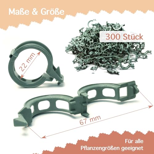 Tucano Pflanzenstützclips – (100 Stück) Wiederverwendbare Halterungen für Tomaten und Kletterpflanzen – Flexible Befestigung (Garden_Clips, robust wiederverwendbar, 100)