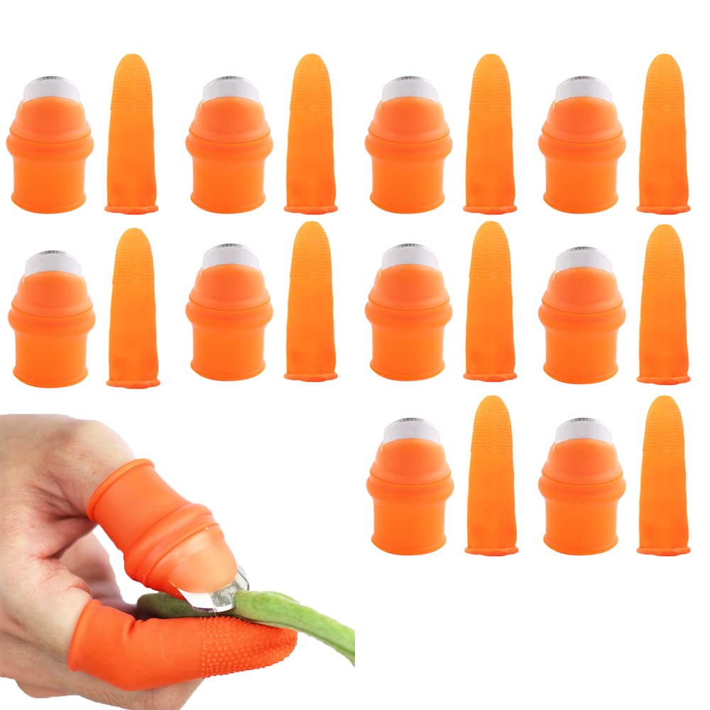 Silicone Thumb Knife, 10PCS Garden Separator Finger Knife Finger Harvesting Tools, Plant Pickers Finger for Trimming Plants Fruit Vegetables Harvesting Kitchen (5.5CM)