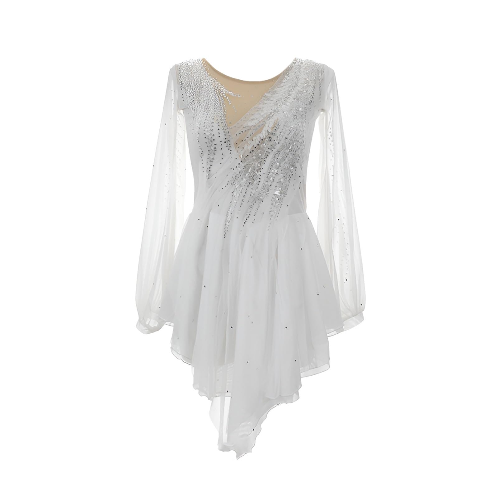 Abito Da Pattinaggio Artistico for Ragazza, Tuta Da Ballo Fatta A Mano A Maniche Lunghe for Donna, Abito Da Allenamento for Pattinaggio Su Ghiaccio