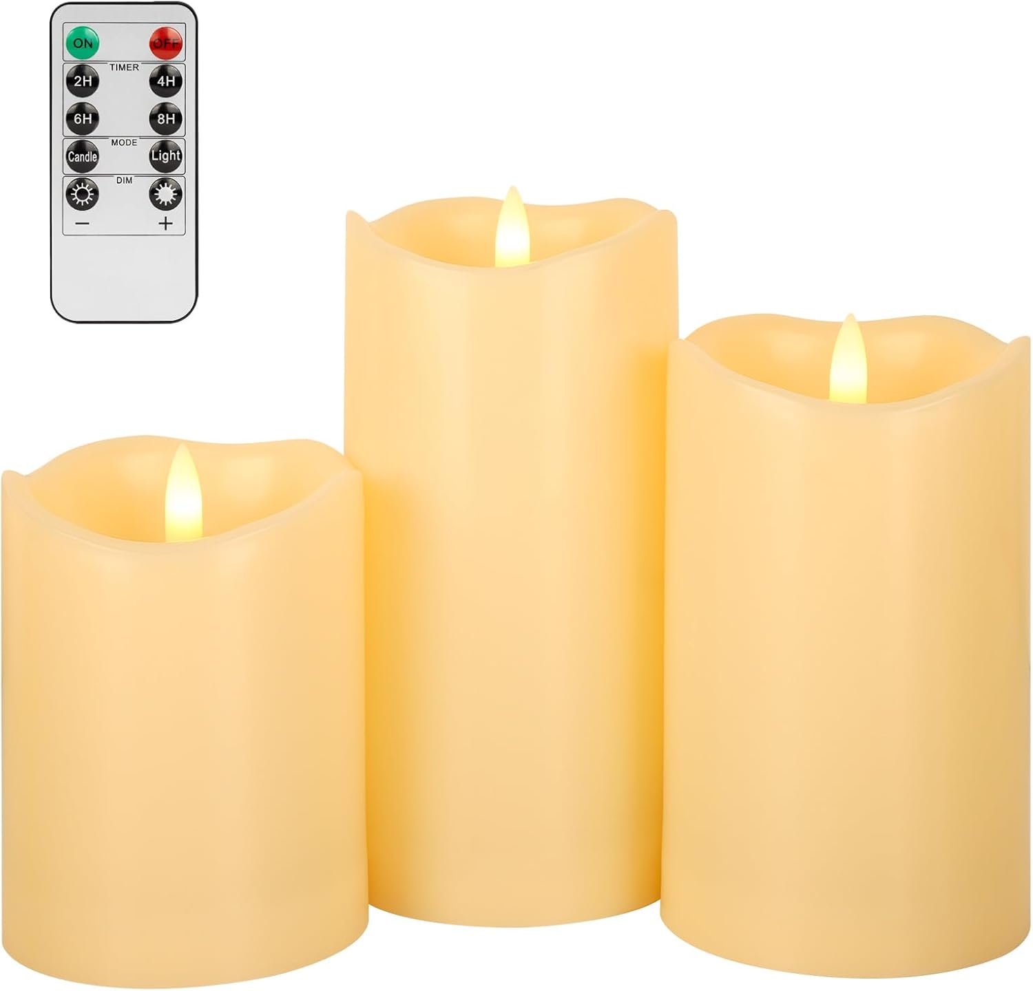 ANGELLOONG Flameless Candles with Remote Control, Set of 3