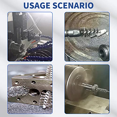Image of 6Pcs Stainless Steel Bore Brush in Different Sizes Twisted Wire Cleaning Brush with Handle 1 /4 Inch Hex Shank for Power Drill Impact Driver