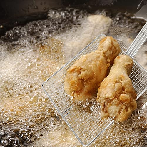 Cuchara de Fritura ZJchao, Colador de Malla Cuadrada de Acero Inoxidable para Freidora, Accesorio de Cocina para Freír (Malla Gruesa) miniatura 4