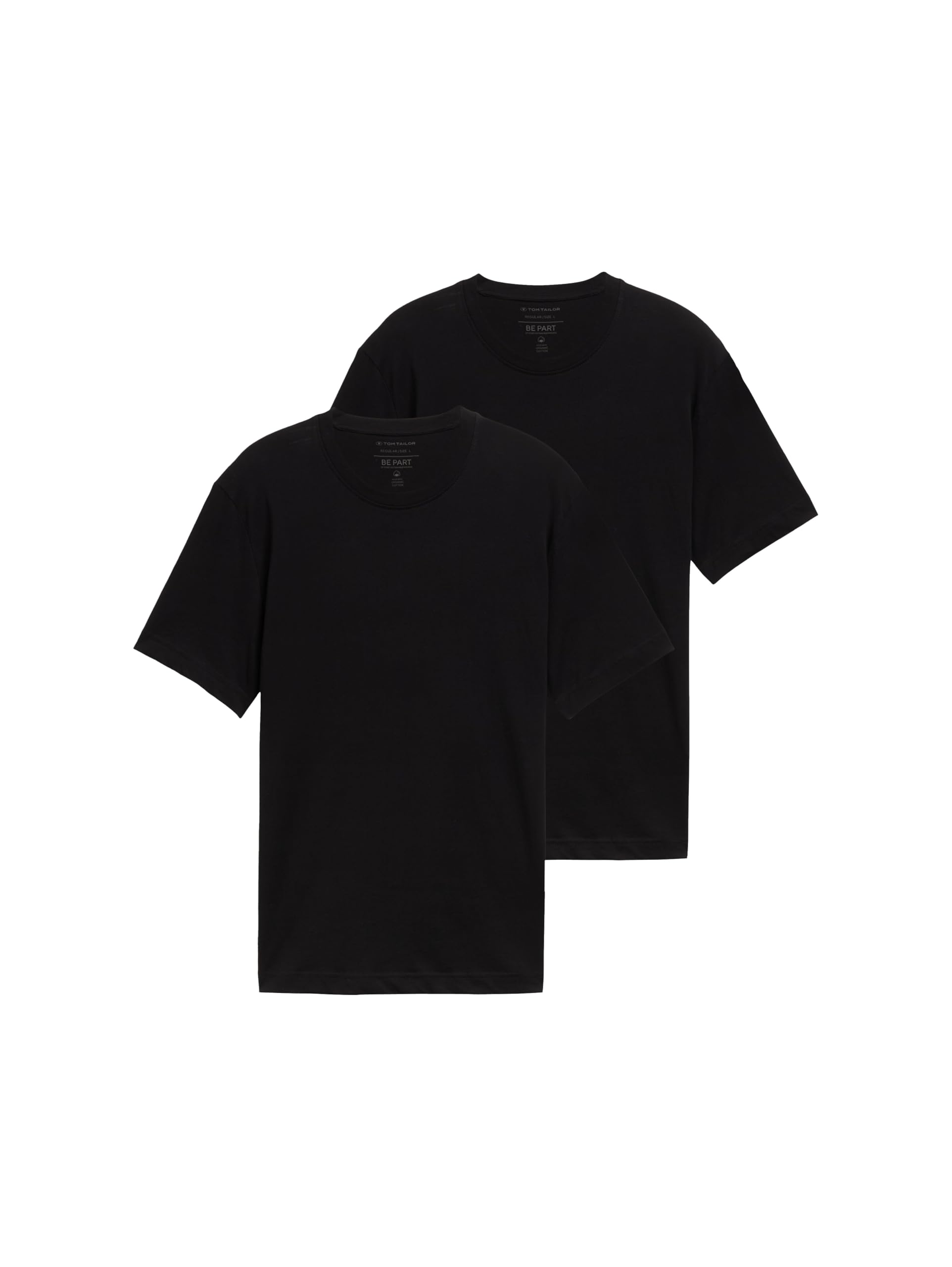 Tom Tailor Herren Doppelpack T-Shirt mit Rundhals-Ausschnitt aus Baumwolle