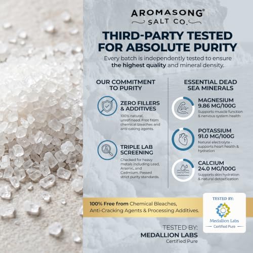 Aromasong Dead Sea Salt with Organic Aloe Vera, 19 lb Fine Bath Salts