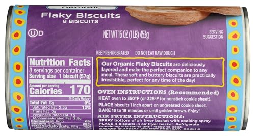 Immaculate Baking Organic Biscuits, Ready to Bake Flaky Biscuits, 8 Count, 16 oz - Thumbnail 5