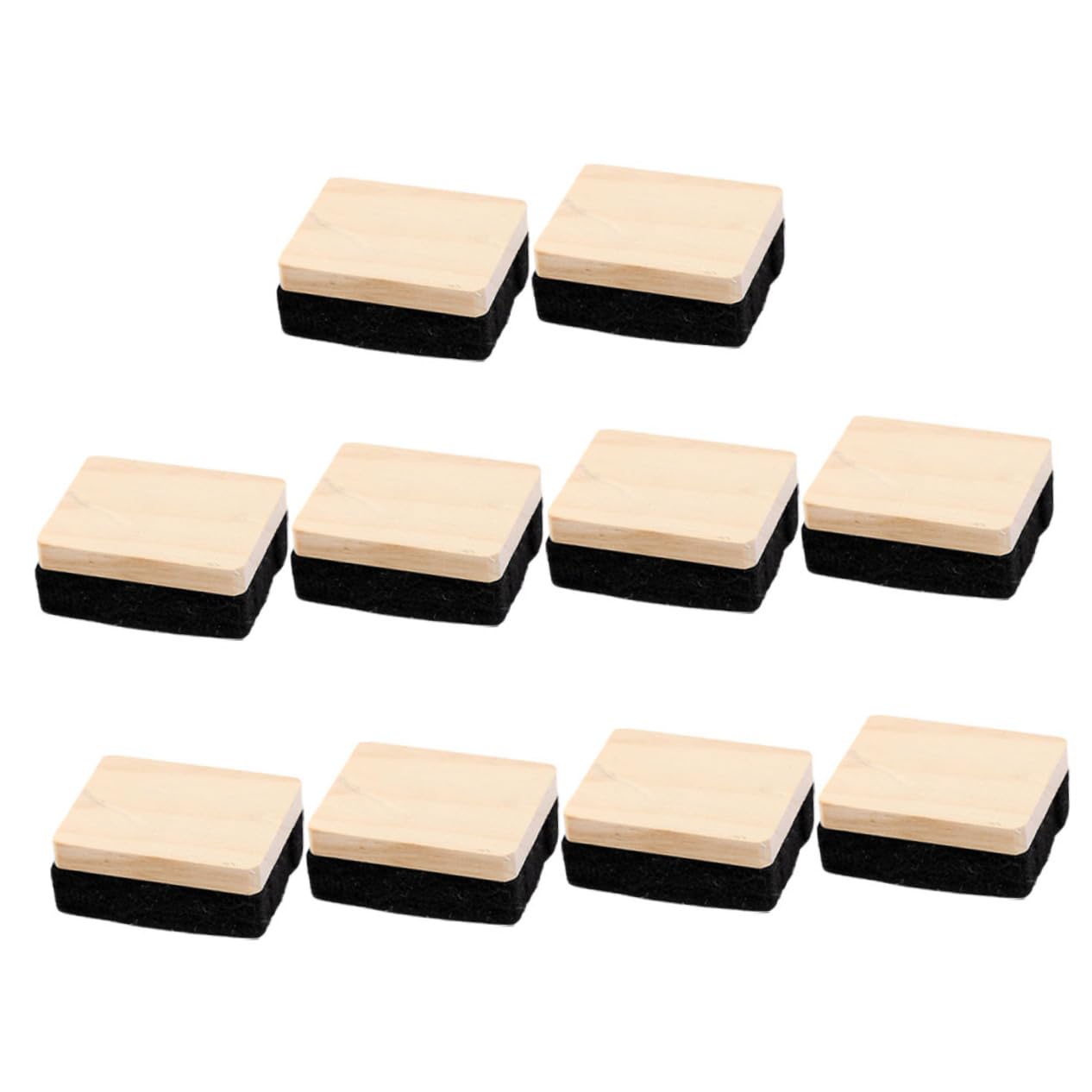 HOMSFOU 4 Sätze Schwarzes Whiteboard Radiergummi Staubfreier Radierer Aus Holz Und Filz Multifunktional Für Büro Schule Und Zuhause Leicht Zu Reinigen 10 Stück * 4