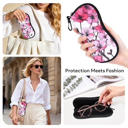 Image of Sunglasses Case with Belt Clip, Ultra Light Neoprene Zipper Soft Padded Glasses Case for Women Men