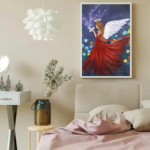 Angel Wing Wall Art Abstract Angel Painting Angel Art Posters Angel Girl Wall Art Angel Wing Picture Angel Prints Art Canvas Angel Wings Wall Decor For Bedroom Living Room Office 16X24 Inch Frameless #TOP3