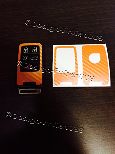 Carbon Folie/Dekor Schlüssel Dekor Cover Skin Volvo D5 S80 XC60 XC70 V70 5-KeyFunk (Orange)