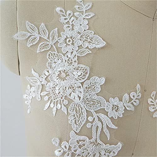 Mirror Pair Corded Lace Applique Embroidery Flower Leaf Ivory Lace Motif Wedding ceremony Gown DIY Equipment Lace Ornament 5 51QSzcF jJL. AC