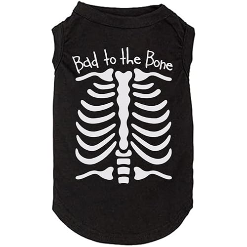 Halloween Dog Shirt for Pet Clothes Halloween Skeleton Hoodies Glowing