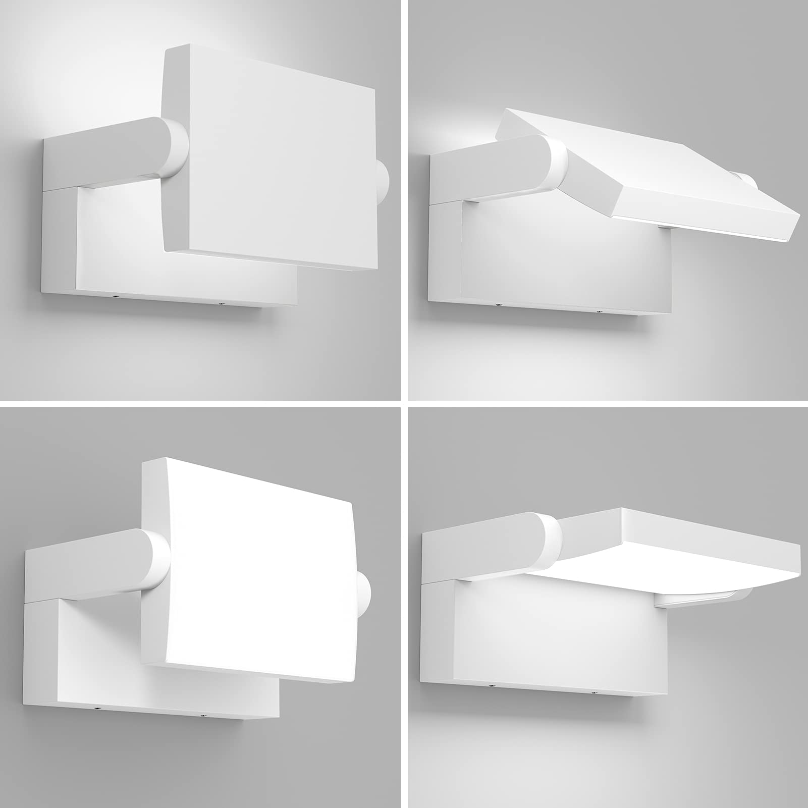 Klighten 24W Lampade da Parete LED Esterno Interno IP65, Lampade Esterno Orientabile Applique Moderno da Parete in Alluminio per Corridoio Ingresso Giardini, Bianco Freddo 5700K-6000K, Bianca