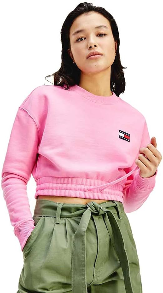 Tommy Hilfiger Felpa Donna Cropped Rosa DW0DW09797TOU S : Amazon.it:  Abbigliamento