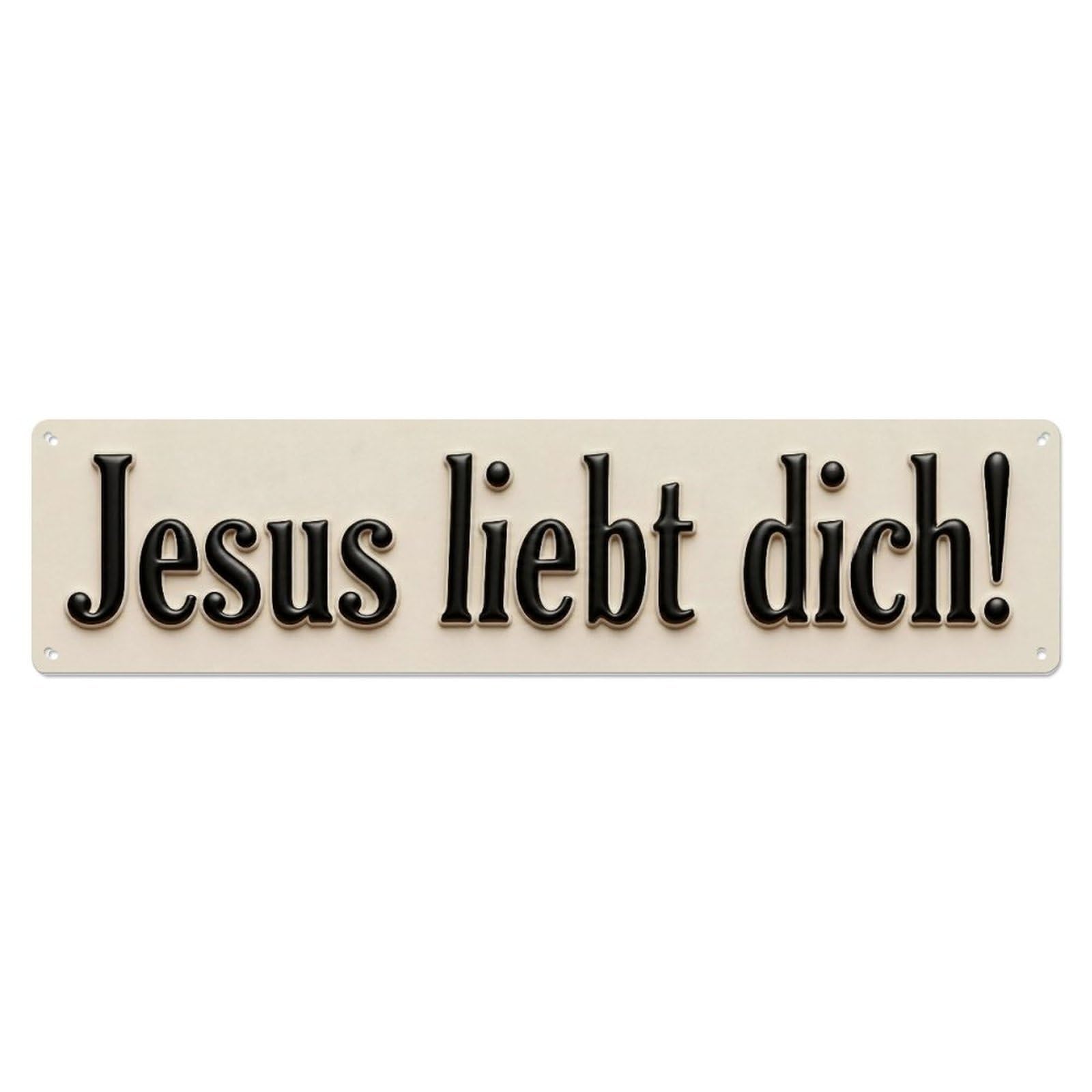Jesus Liebt Dich Christian Blessed Metal Tin Skinny Sign Plaque Wall Decor for Cafe, Club Bar, Office, Home Garden Metal Poster 4x16Inch