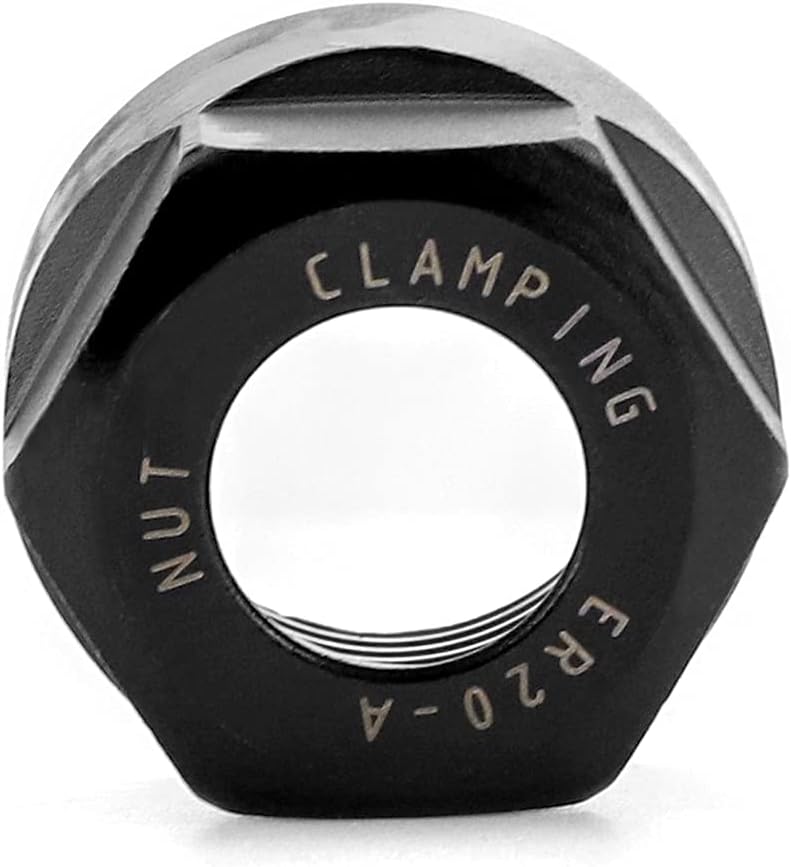 QWORK ER20 A Collet Clamping Nuts for CNC Milling Chuck Holder Lathe, 4 Pack (Black)