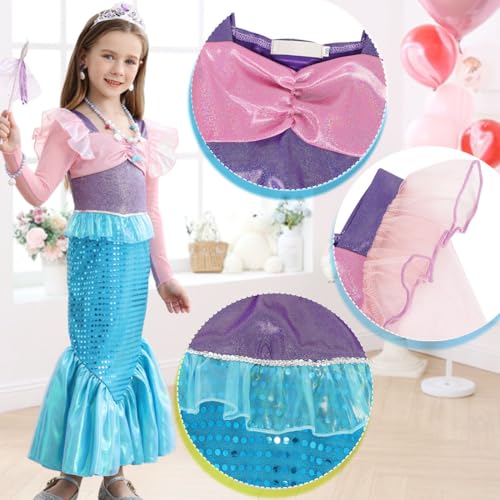 Disfraz de sirena para niña 3-4 años miniatura 5