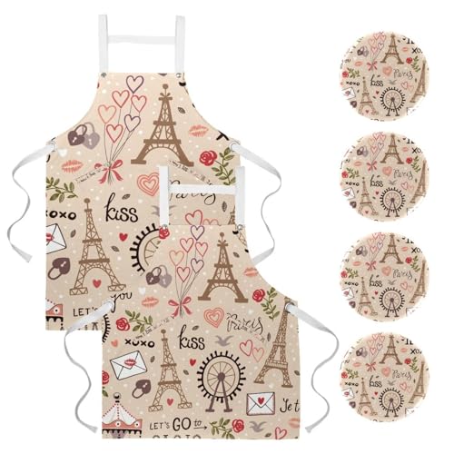 Tablier de serveuse multicolore pour restaurant, bar et nettoyage