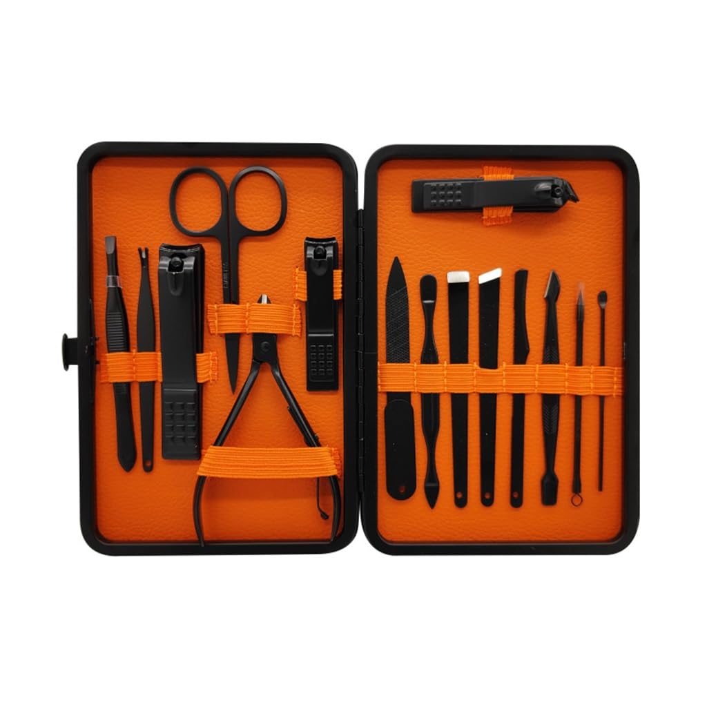 Cortaúñas Negros. Set Completo de Herramientas de manicura y Belleza para uñas.