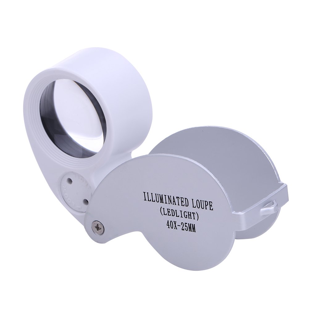 PIA INTERNATIONAL® Illuminated Jewelery Loupe Magnifier 40x-25mm with Led Light…
