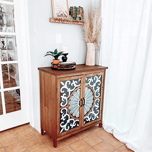 Phi Villa Accent Cabinet With Doors -Sideboard Buffet Cabinet Entryway Corner Cabinet Storage Cabinet #TOP30