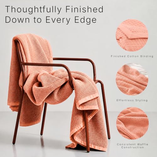 Image of GOTS Certified 55 inchX60 inch Throw 100% Organic Cotton Waffle Blanket-Sun Bay | Premium Waffle Blankets & Throws for Bed, Throw Blanket for Couch, Modern & Cozy Blanket, All Season, Comfy and Soft Blankets