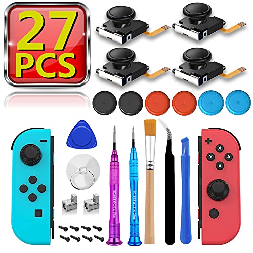 【2021最新改良版】joy-con 修理キット 27in1 ジョイコン修理 Switch Joy-con 交換部品 コントロール 右/左 センサーアナログジョイスティック 交換部品 ジョイコン 修理 コントロール 右/左 3Dセンサーアナログジョイスティック 4個入 親指キャップ 6個付き ニンテンドースイッチ Joy-con用 L/Rセンサー コントロール 修理操作簡単 収納ケース付 日本語取扱説明書付 【2021最新改良版】joy-con 修理キット 27in1 ジョイコン修理 Switch Joy-con 交換部品 コントロール 右/左 センサーアナログジョイスティック 交換部品 ジョイコン 修理 コントロール 右/左 3Dセンサーアナログジョイスティック 4個入 親指キャップ 6個付き ニンテンドースイッチ Joy-con用 L/Rセンサー コントロール 修理操作簡単 収納ケース付 日本語取扱説明書付