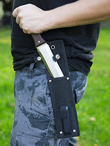 ProtectorTech Digger – rostfreies Messer-Handschaufel für Metalldetektor und Umgraben in Gartenarbeit (mit Wenge-Holz-Griff, Polyestertasche und Schleifstein)