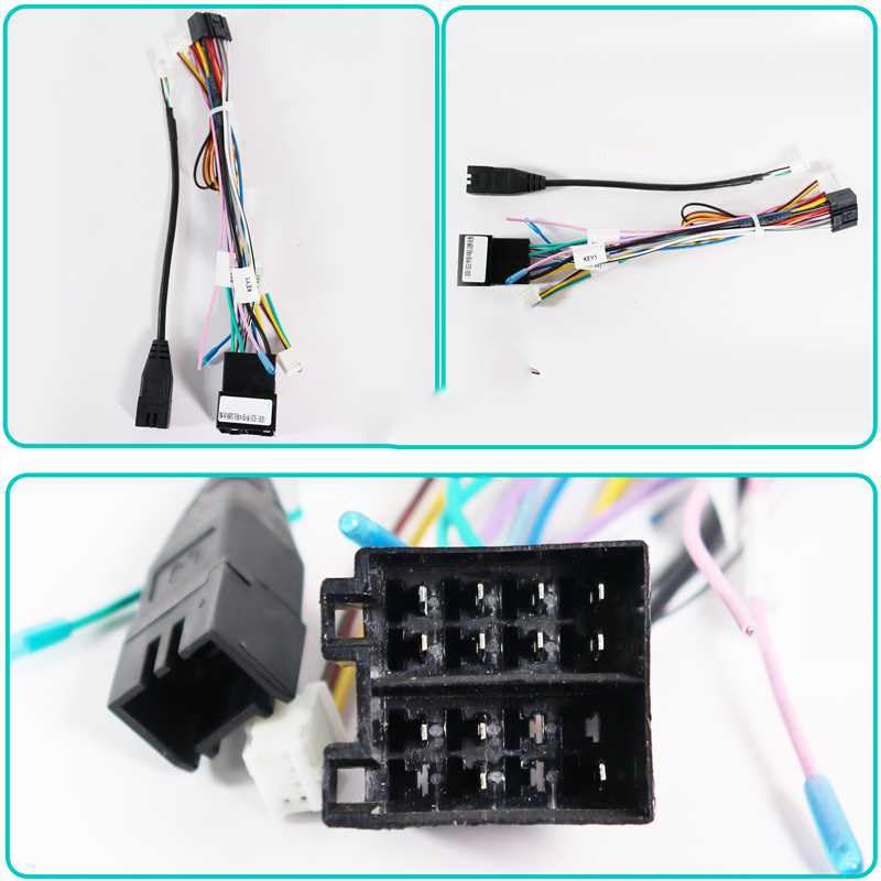Detailed view of wiring harness connectors