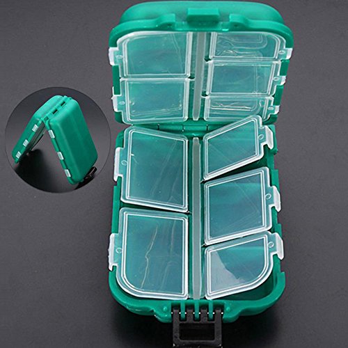 Waterproof Portable Tackle Box Organizer,10 Grids Plastic Box Waterproof Hard Fishing Tackle Box Case Hooks Lures Baits Storage Organizer Box Utility Boxes #TOP1