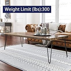 Alternative view of SMARTSTANDARD 16" Heavy Duty Hairpin Coffee Table Legs (Black) 3/8" Thick Set of Four (Legs x 4)