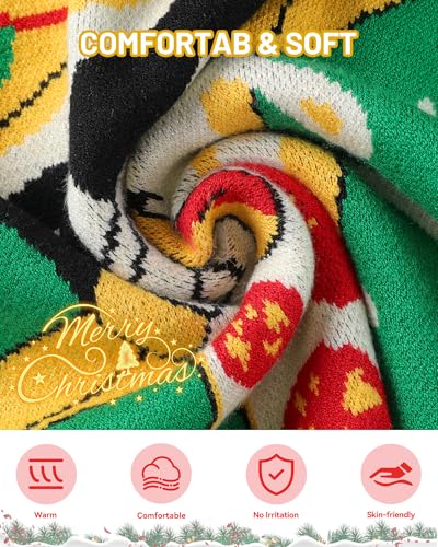 Runhit Boys Ugly Christmas Sweater Kids Funny Crew Neck Knitted Christmas Pullover For Xmas Holiday 4 Runhit Boys Ugly Christmas Sweater Kids Funny Crew Neck Knitted Christmas Pullover For Xmas Holiday - Image 5