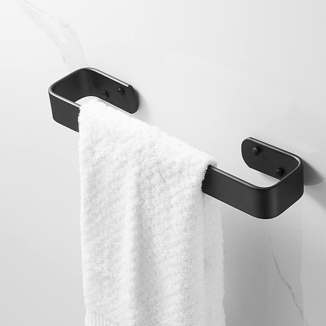 DAIGLE Toallero de baño, toalleros, Espacio montado en la Pared, toallero Redondo Negro de Aluminio for baño, 50cm (Size : 40cm)